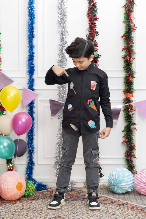 CARNIVAL THEME BLACK SHIRT